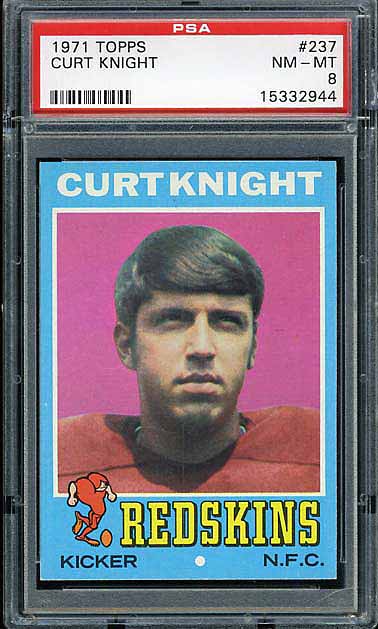 1971 Topps Curt Knight Curt Knight's first Redskins Card