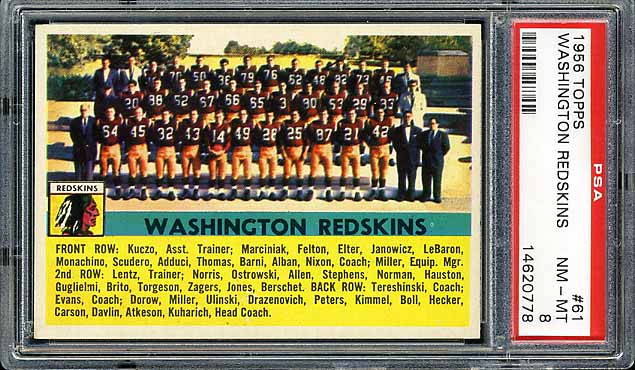 1956 Topps Redskins