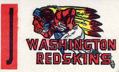 1961 Topps Redskins Flocked Sticker