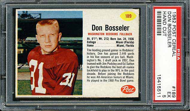 1962 Post Cereal Don Bosseler
