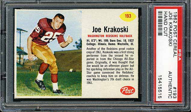 1962 Post Cereal Joe Krakoski