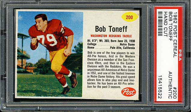 1962 Post Cereal Bob Toneff