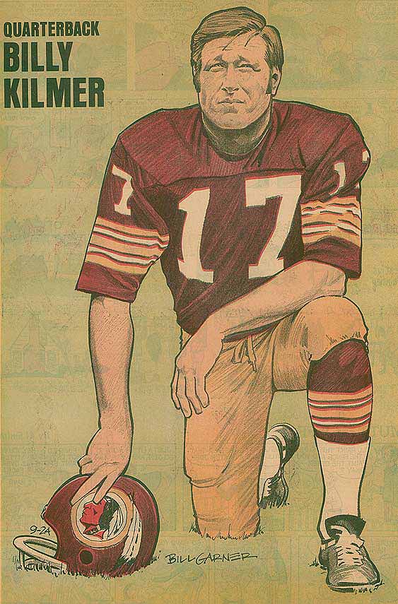 Redskins Newspaper Posters Billy Kilmer