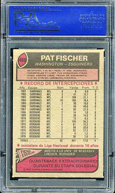 1977 Topps Mexican Redskins Fischer