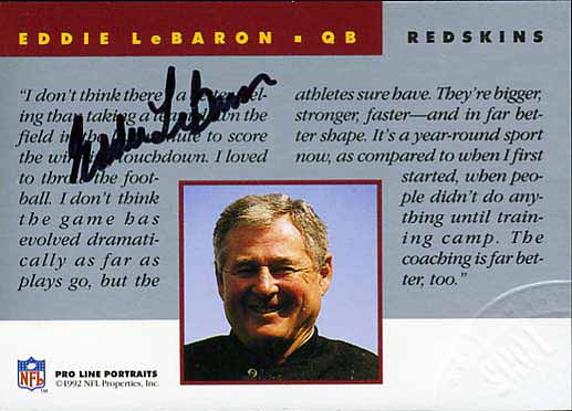 Eddie LeBaron Autograph